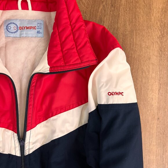 French Vintage 70s 80s Olympic One Piece Ski Suit  France Color block Retro - Picture 3 of 15